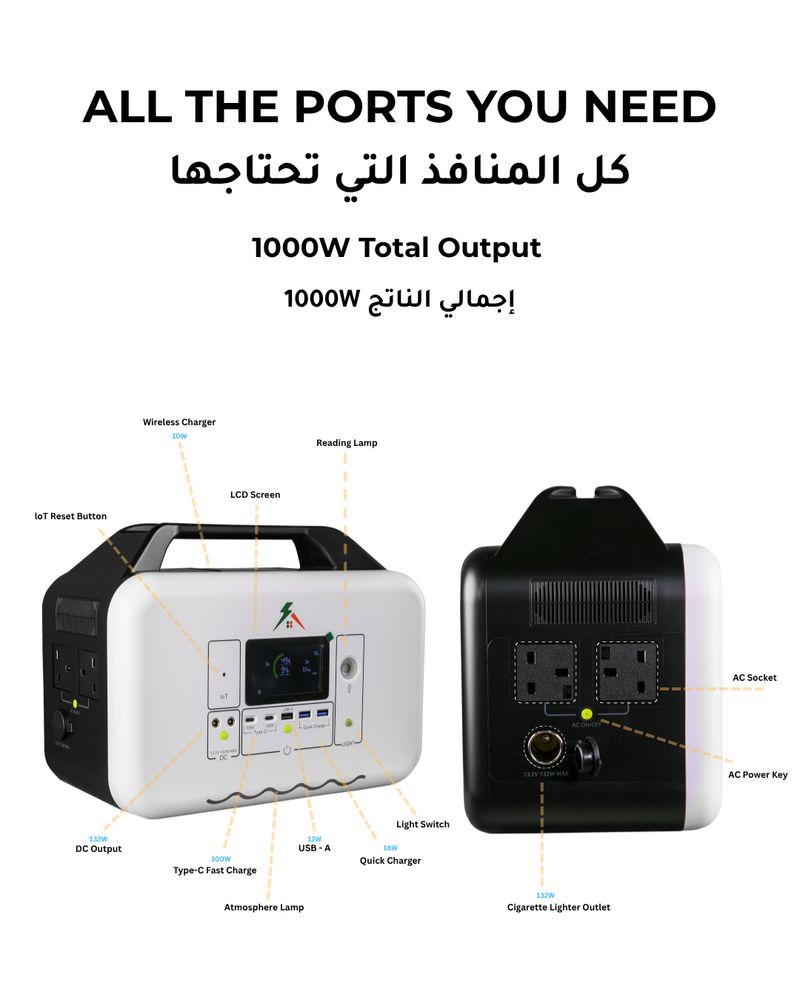 محطة الطاقة القوية 1000 واط