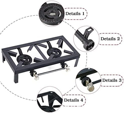 موقد غاز محمول مزدوج الشعلات