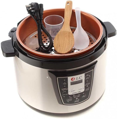 مقلاة هوائية وقدر ضغط كهربائي 2 في 1 -38930 – سعة 6 لتر – 1000 واط