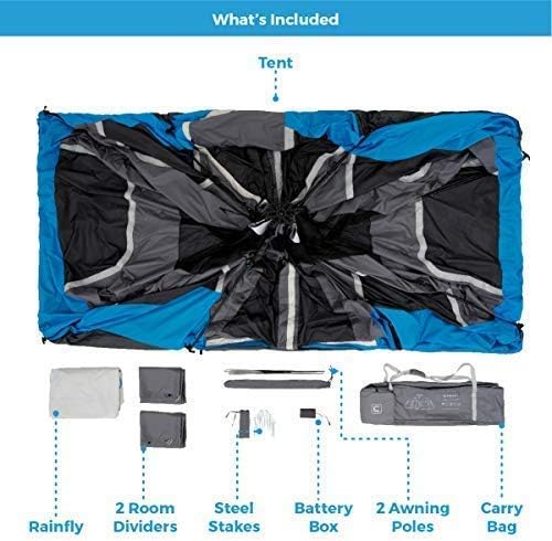 خيمة مضاءة 12 شخص – 5.49×3.05×2.03 م (18×10 قدم)