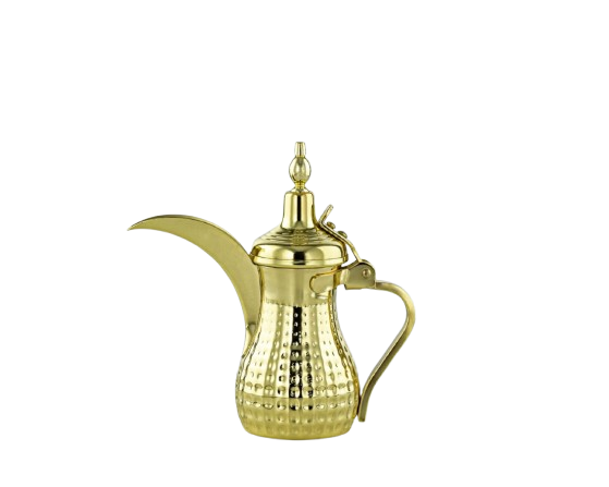 دلة قهوة ستانلس ستيل –  0.35 لتر ذهبي مزخرف