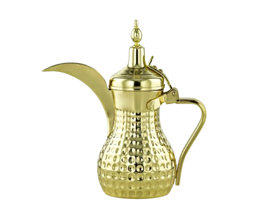 دلة قهوة ستانلس ستيل –  1.06 لتر ذهبي مزخرف