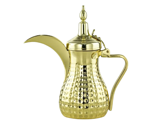 دلة قهوة ستانلس ستيل –  1.4 لتر ذهبي مزخرف