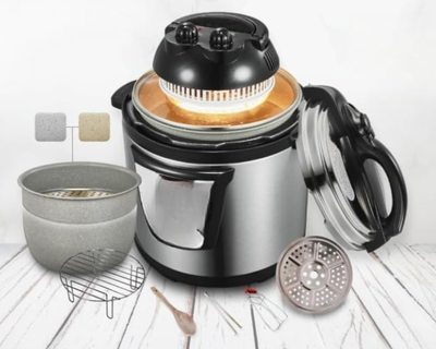 مقلاة هوائية وقدر ضغط كهربائي 2 في 1 -38930 – سعة 6 لتر – 1000 واط