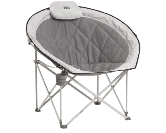 كرسي على شكل قمر مبطن كبير (رمادي)