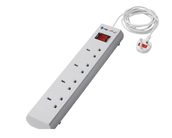 وصلة تمديد لوازم شديدة التحمل  4منافذ مع زر تشغيل/إيقاف (5متر)