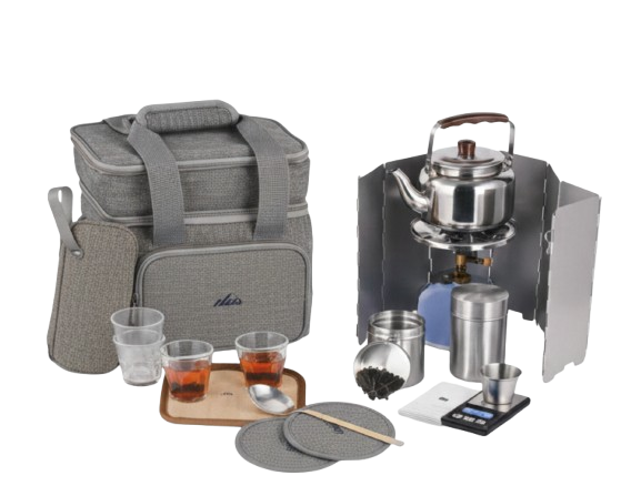 طقم عزبة شاي حجم كبير لون رصاصي