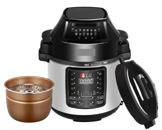 مقلاة هوائيو وقدر ضغط كهربائي – سعة 6 لتر + 3.5 لتر