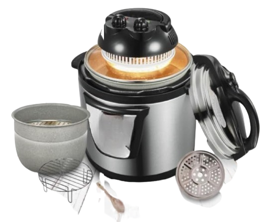 مقلاة هوائية وقدر ضغط كهربائي 2 في 1 -38930 – سعة 6 لتر – 1000 واط