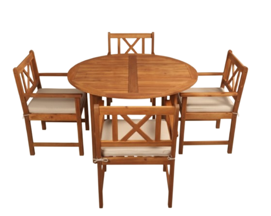 طقم طاولة دائرية وأربع كراسي