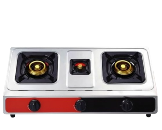 موقد غاز بـ3 شعلات – ستانلس ستيل مع إشعال ذاتي