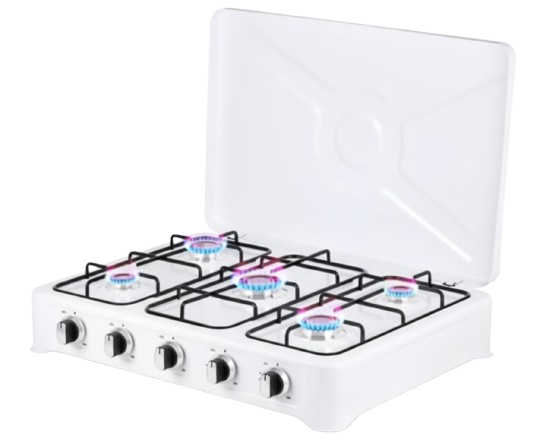 موقد غاز محمول للتخييم – 5 شعلات مع غطاء