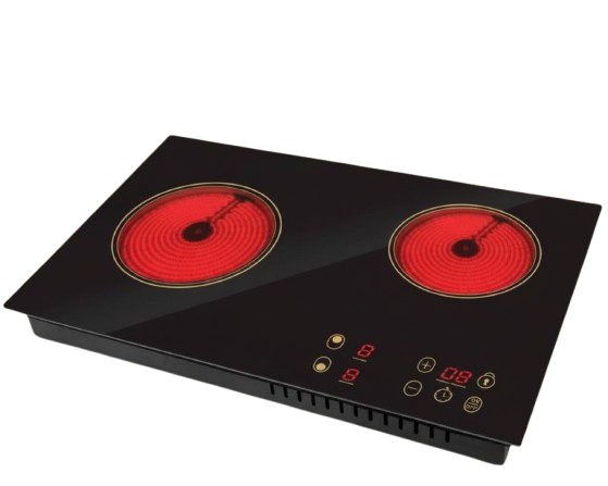 موقد طهي مدمج بالأشعة تحت الحمراء – مزدوج الشعلة، 3000 واط (53×34×5 سم)