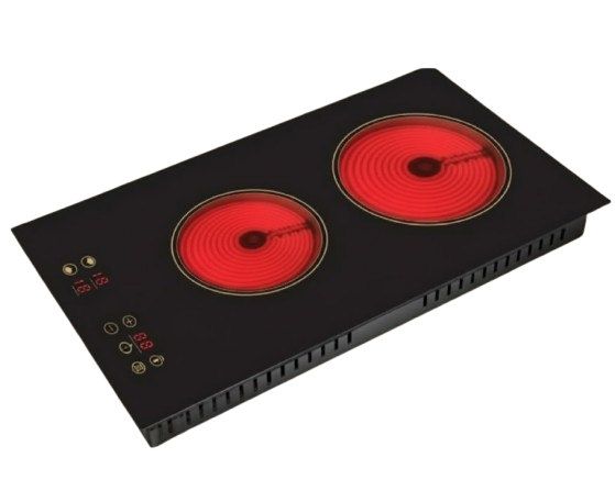 موقد طهي مدمج بالأشعة تحت الحمراء – مزدوج الشعلة، 3000 واط (51×29×5 سم)