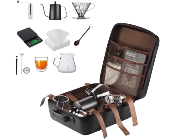 طقم إعداد القهوة اليدوية 600 مل – أسود