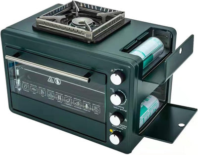 (أسود) موقد وفرن غاز مدمج بسعة 25 لتر