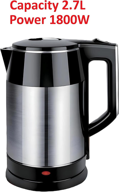 غلاية كهربائية بيكي 1800 واط – سعة 2.7 لتر – أسود/فضي| إيقاف تلقائي