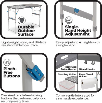 طاولة تخييم  – 61 × 121.9 × 91.4 سم