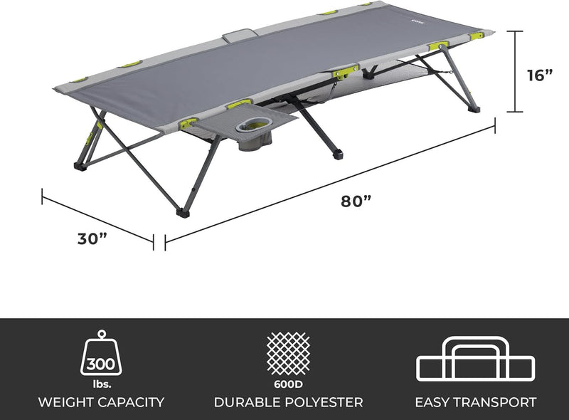 سرير رحلات رمادي – قابل للطي