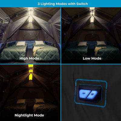 خيمة  مضيئة  9 أشخاص – 4.27×2.74×1.98 م (14×9 قدم)