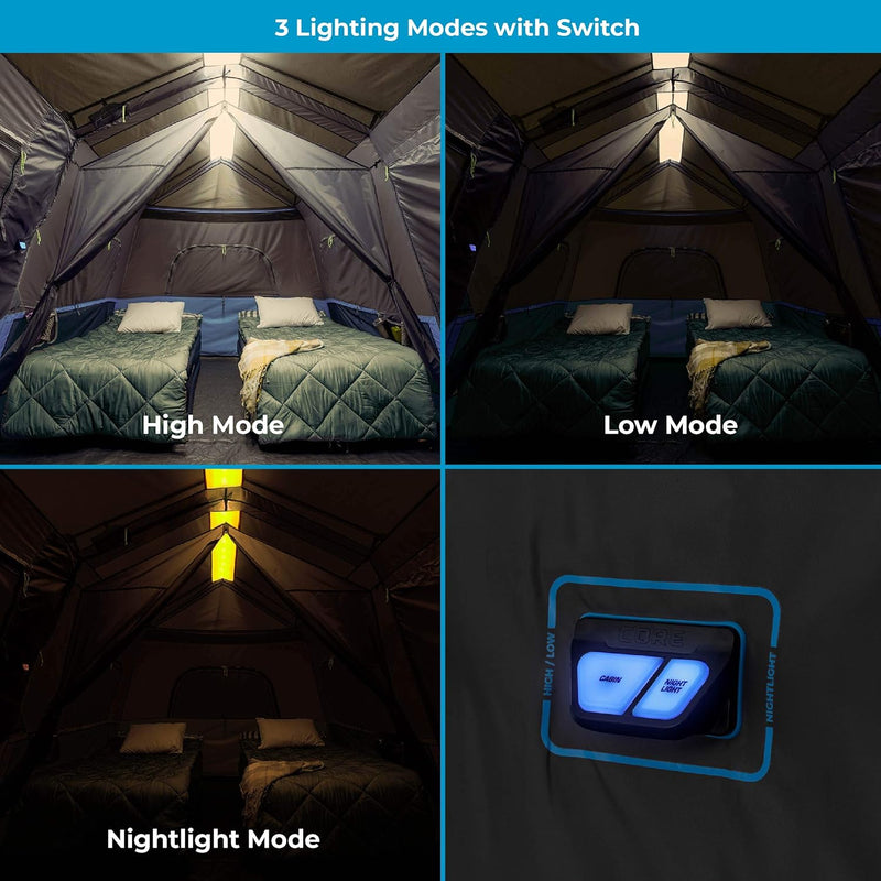 خيمة  مضيئة  9 أشخاص – 4.27×2.74×1.98 م (14×9 قدم)