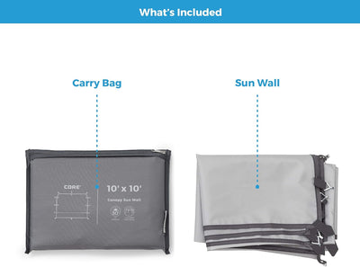 جدار شمسي للمظلة 10×10 قدم (3.05 × 3.05 م)
