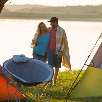 كرسي على شكل قمر مبطن كبير (رمادي)