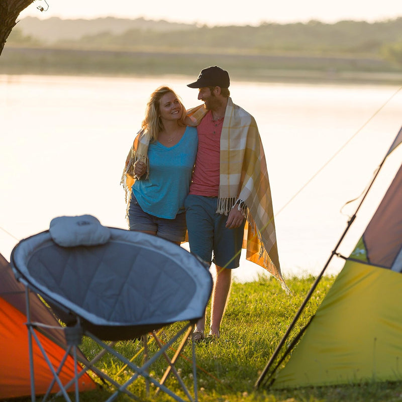كرسي على شكل قمر مبطن كبير (رمادي)