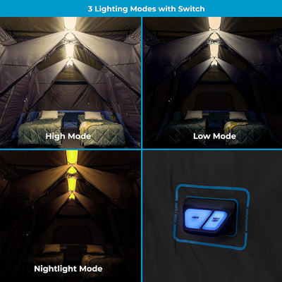 خيمة مضاءة 12 شخص – 5.49×3.05×2.03 م (18×10 قدم)
