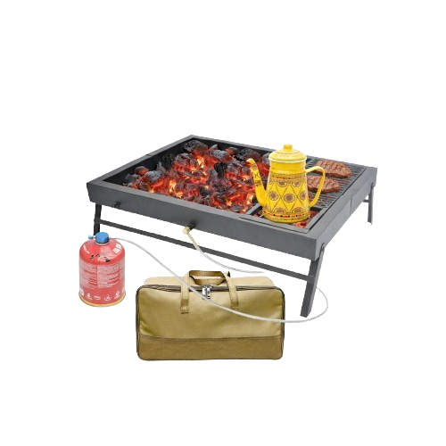 موقد شواء وتخييم محمول بقياس 46.5 × 60 × 22 سم