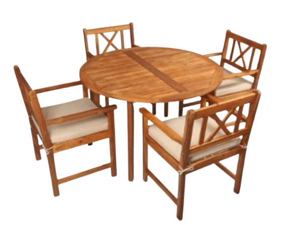 طقم طاولة دائرية وأربع كراسي