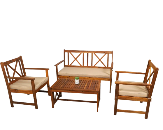 طقم طاولة مستطيلة وكرسيين مفرد وكرسي مزدوج