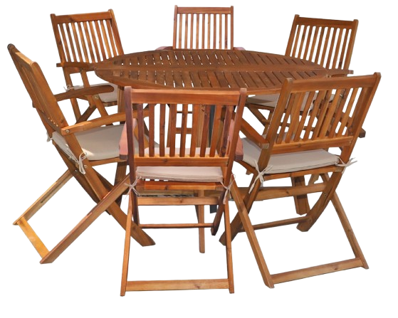 طقم طاولة دائرية و 6 كراسي