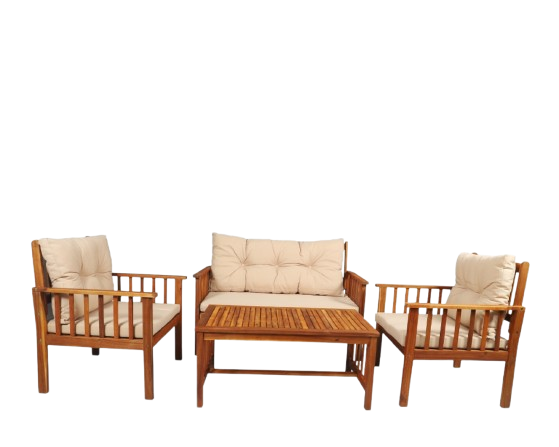 طقم طاولة مستطيلة و كرسيين مفرد وكرسي مزدوج