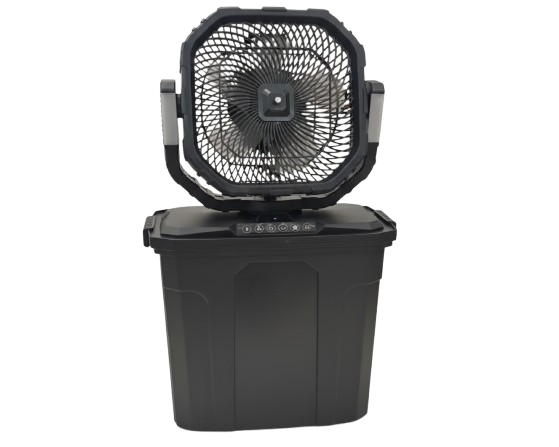 مروحة صحراوية مع جهاز تحكم وشاشة وبخاخ رذاذ