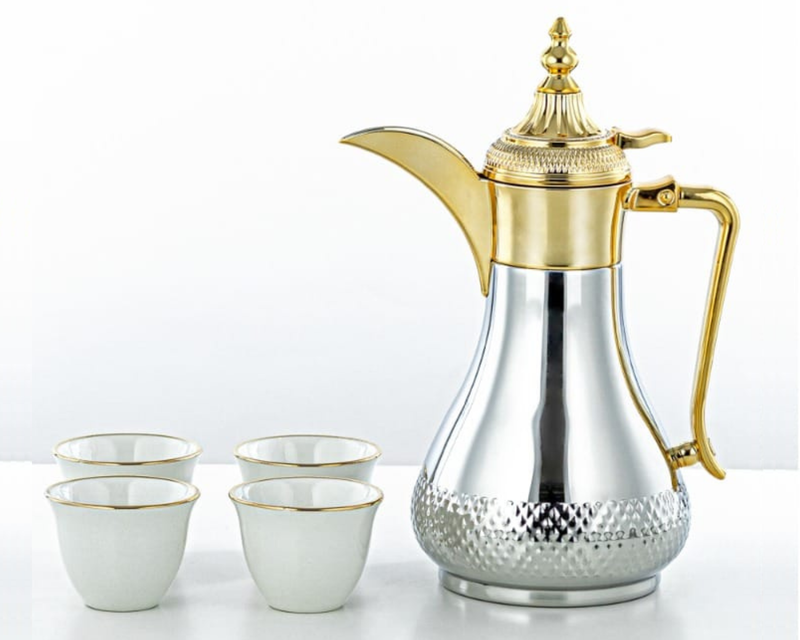 طقم دلة مع 4 زجاجات قهوة – 0.6 لتر