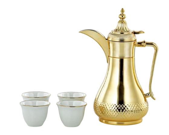 طقم دلة مع 4 أكواب قهوة – 0.6 لتر