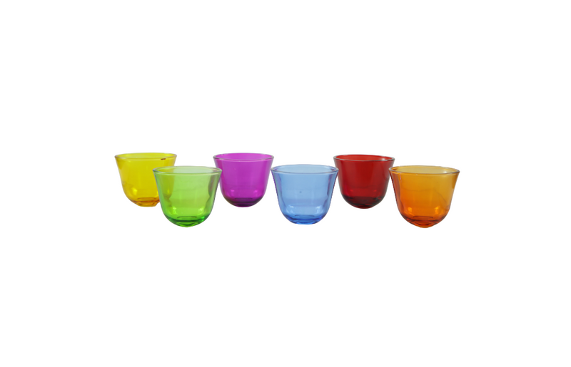 A set of colorful cups