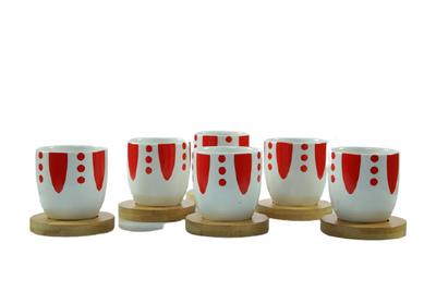 Bo Points Coffee Cups Set - Red 