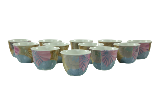 A set of colorful coffee cups 