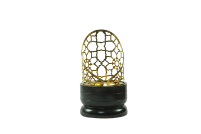 Open golden cage incense burner