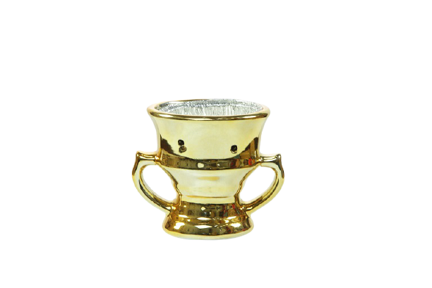 Round golden incense burner