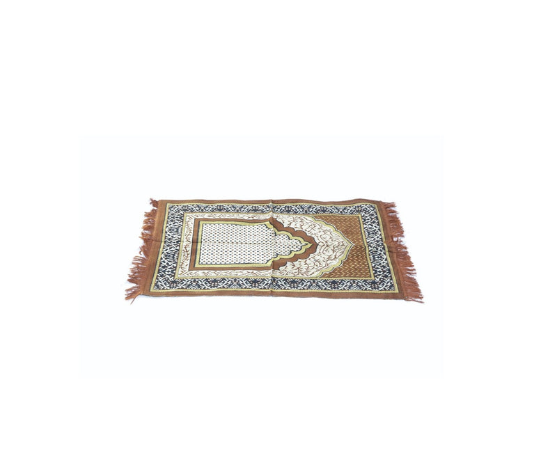 Prayer mat - decorated - brown