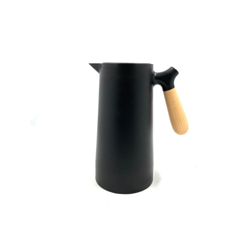 Heat pot with wooden handle, 1 liter - black