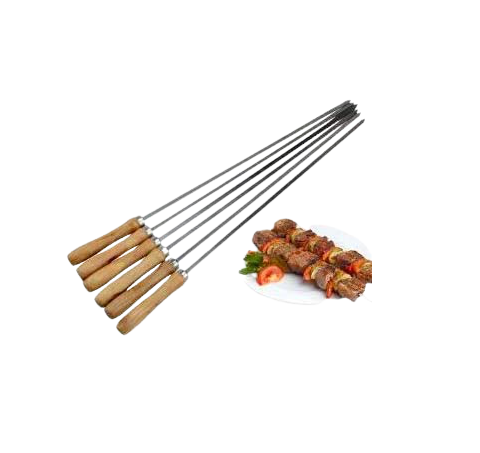 BBQ Skewers 6 Pieces - Wooden Handle 