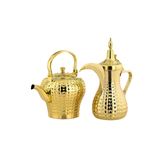 Dallah coffee and tea kettle - gold - large size 