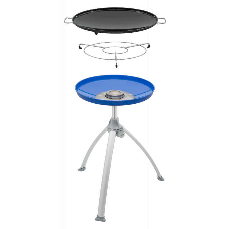 Elevated circular grill for picnics 