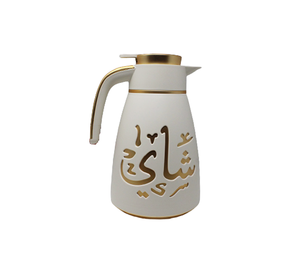 Decorative tea and coffee pot - beige, 1 liter