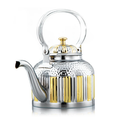 Silver stainless steel tea pot