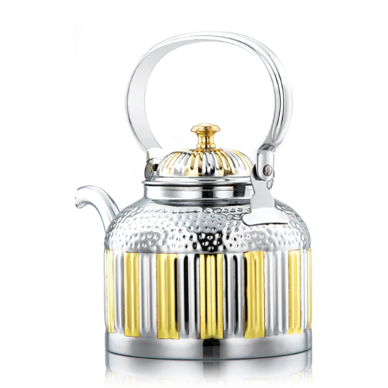 Silver stainless steel tea pot